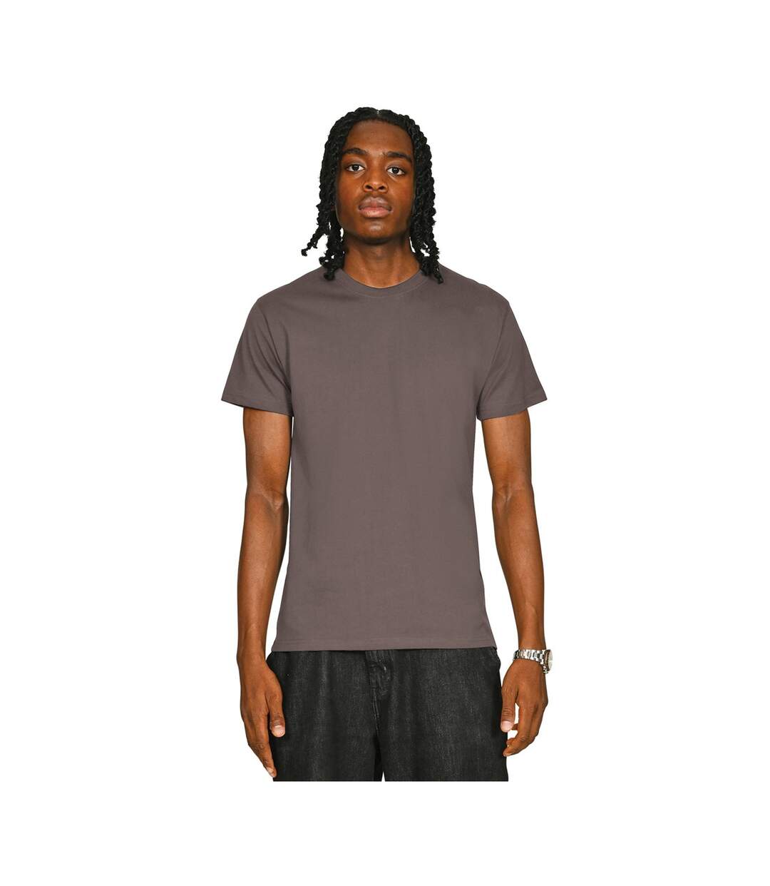 Unisex Adult Supreme Organic Combed T-shirt Taupe Casual Classics-1