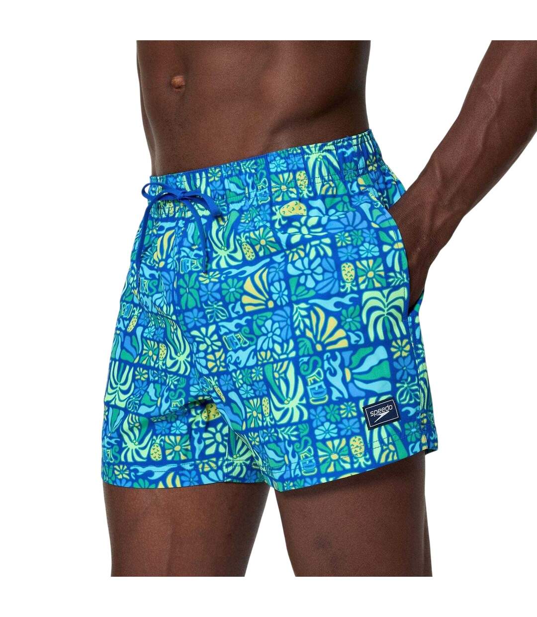 Short De Bain Motif/style Imprimé Intégral Redondo Edge Volley Homme Bleu Imprimé Speedo-3