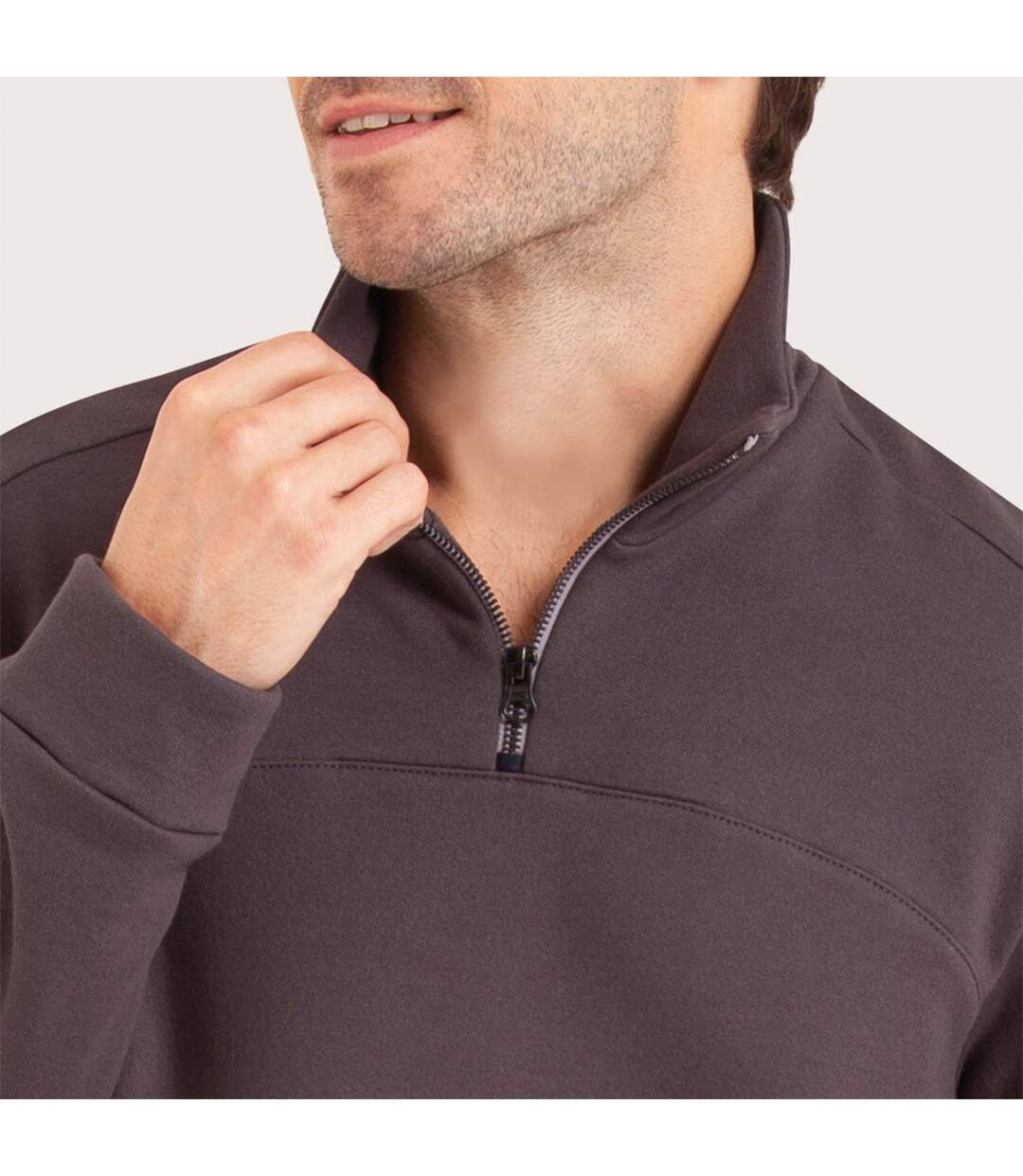 Pyjama long col ouvert homme Interlock Eminence-4