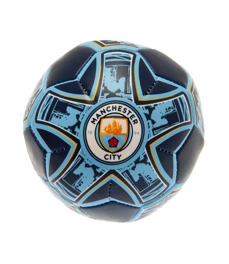 Manchester City FC - Mini ballon de foot (Bleu marine / Bleu ciel) (Taille unique) - UTTA10338