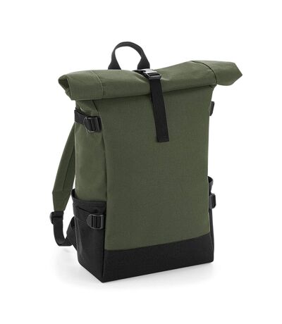 BagBase Block Roll-Top Backpack (Olive/Black) (One Size) - UTPC3592