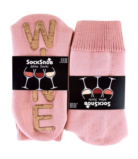 Ladies Fleece Lined Novelty Wine Slipper Socks