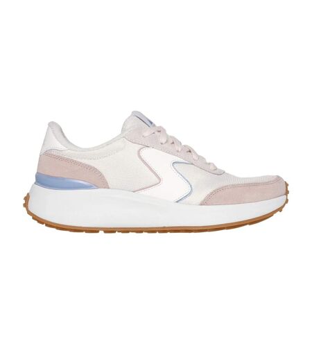 Womens/ladies Blvd Retro Suede Trainers Light Pink Purple Skechers
