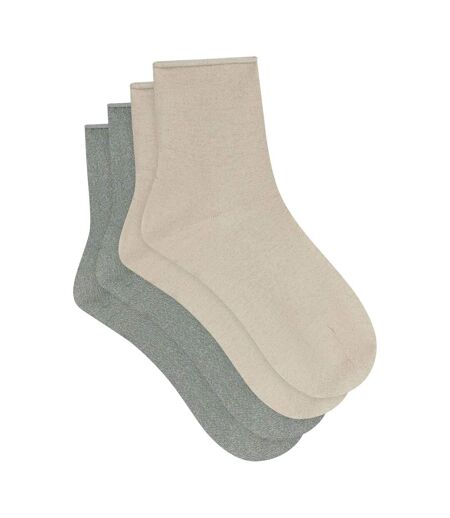 Lot de 2 paires de mi-chaussettes coton Mode