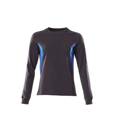 Womens/ladies Accelerate Sweatshirt Dark Navy Azure Blue Mascot