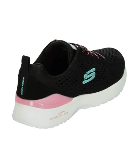 Womens/ladies Skech-air Mesh Trainers Black Pink Skechers