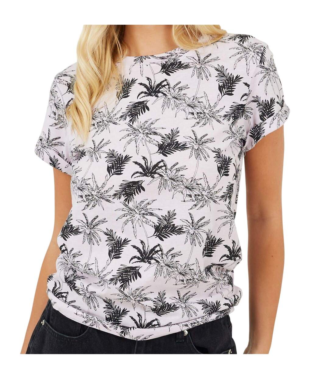 Womens/ladies Palm Tree T-shirt Pink Brave Soul-4