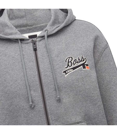 Womens/ladies Sanyo Full Zip Hoodie Grey Boss X Russel