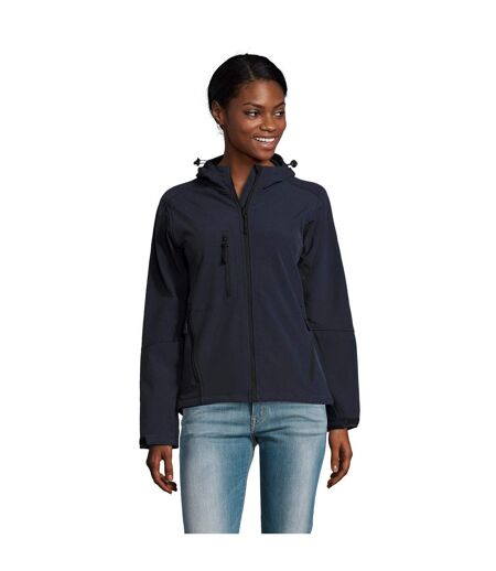 SOLS Womens/Ladies Replay Hooded Soft Shell Jacket (French Navy)