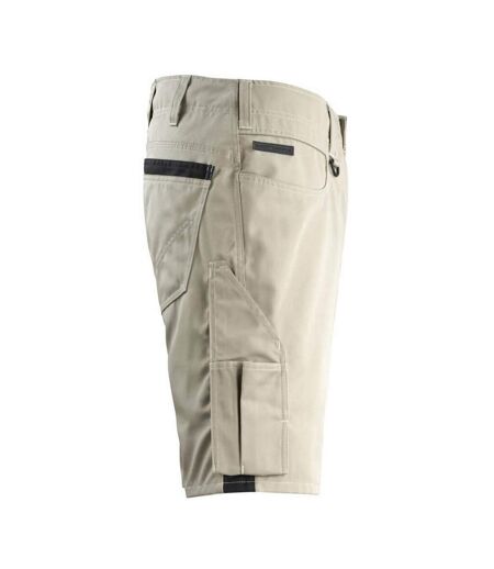 Mens Unique Stuttgart Work Shorts Light Khaki Black Mascot
