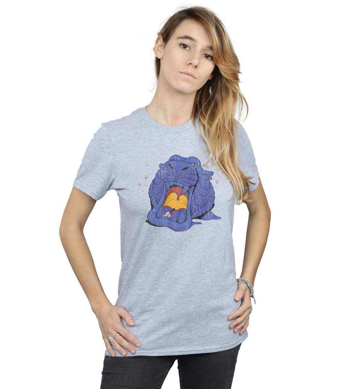 Disney - T-shirt ALADDIN CAVE OF WONDERS DISTRESSED - Femme (Gris chiné) - UTBI17288-2