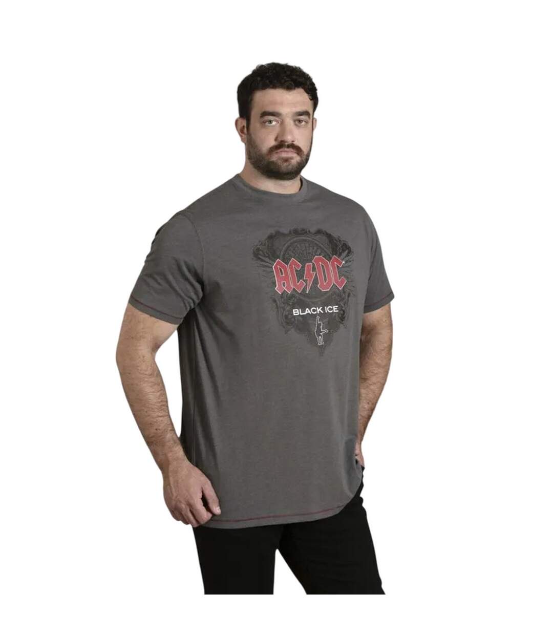 T-shirt Motif/style Ac/dc Clydebank Black Ice Homme Charbon Chiné Duke-1