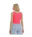 Womens/ladies mercan button crop top neon pink Lookus