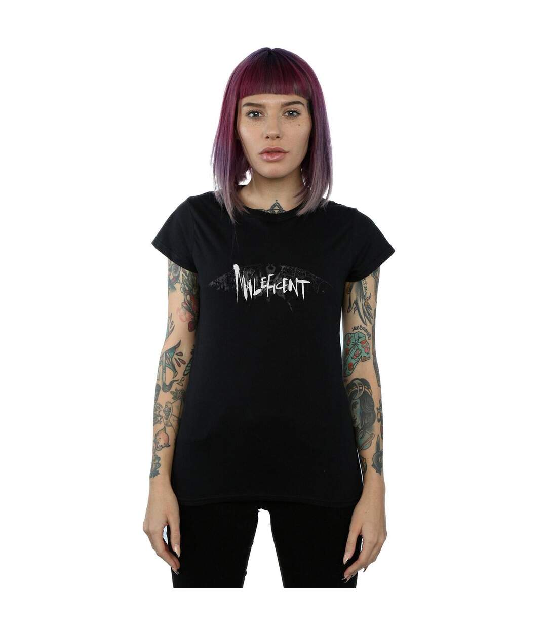 Disney Femme/Les femmes Maleficent Mistress Of Evil Wings Silhouette Cotton T-Shirt (Noir) - UTBI30612-2