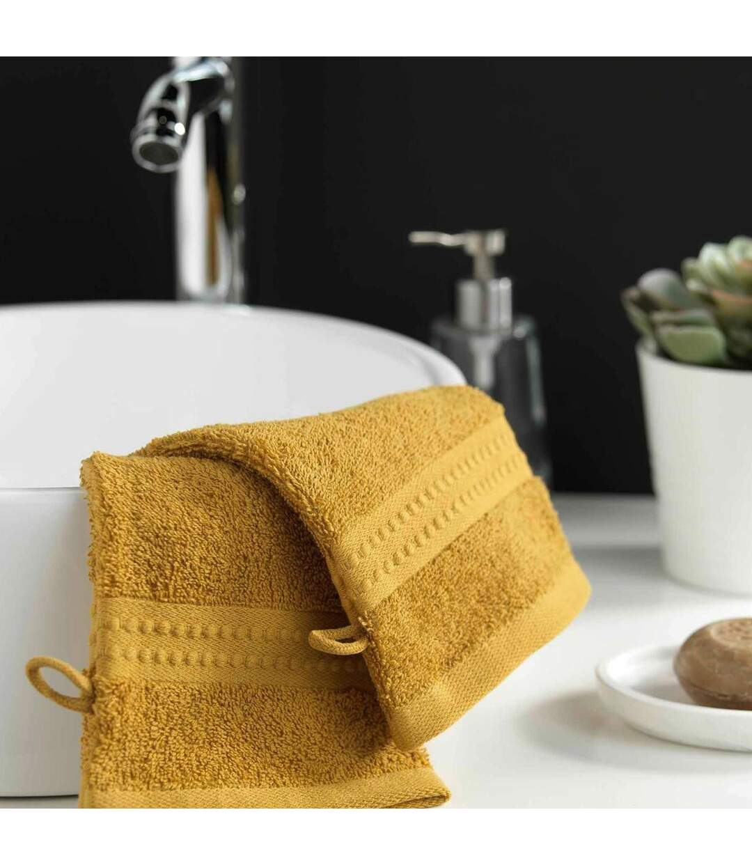Lot de 2 Gants de Toilette Excellence 15x21cm Tournesol-4