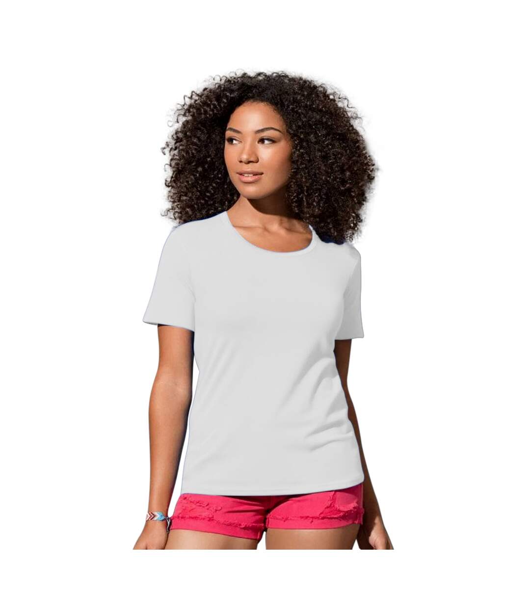 T-shirt stars femme blanc Stedman