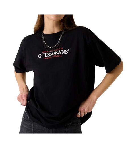 T-Shirt noir femme guess american