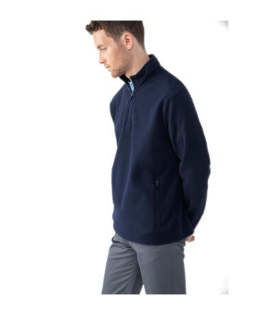 Mens Zip Neck Micro Fleece Top Navy Henbury