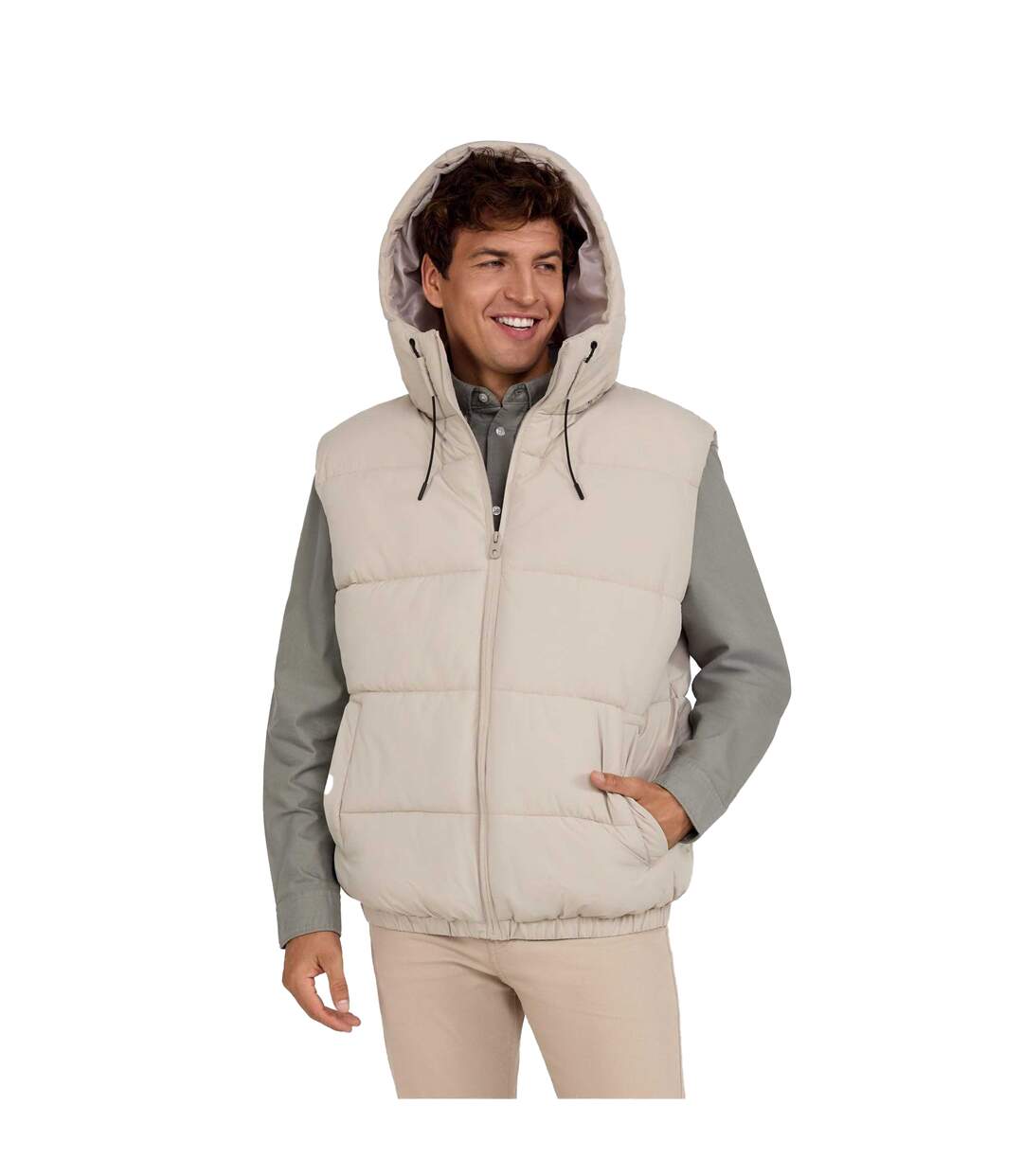 Doudoune Sans Manches Motif/style Matelassé Homme Gris Minoti-1