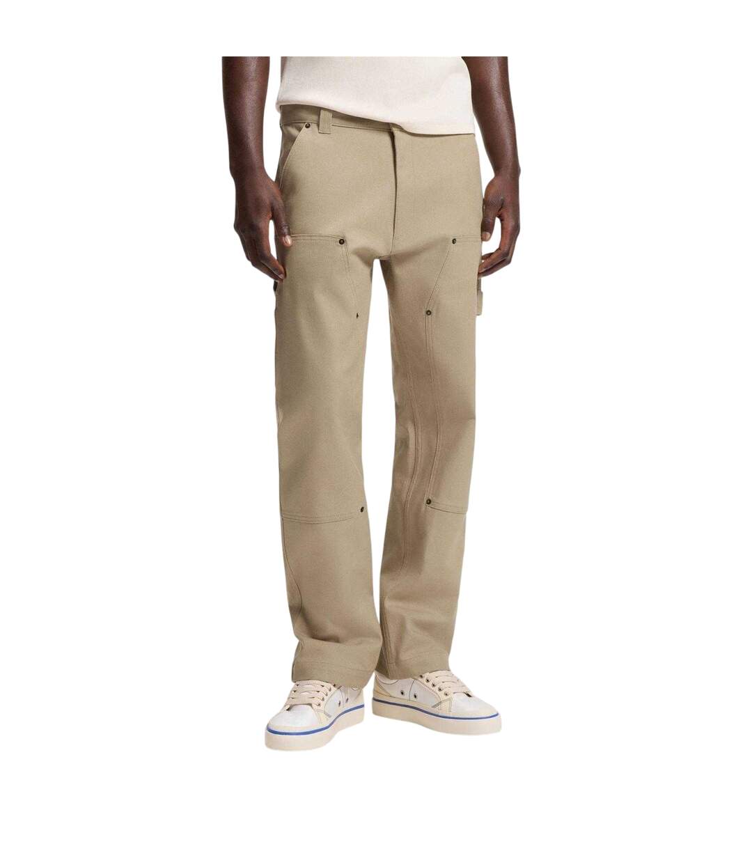 Mens Wide Leg Trousers Sand Hugo-4