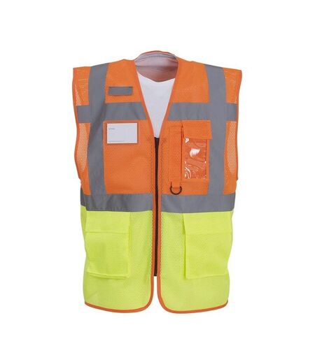 Mens executive mesh hi-vis vest orange/yellow Yoko