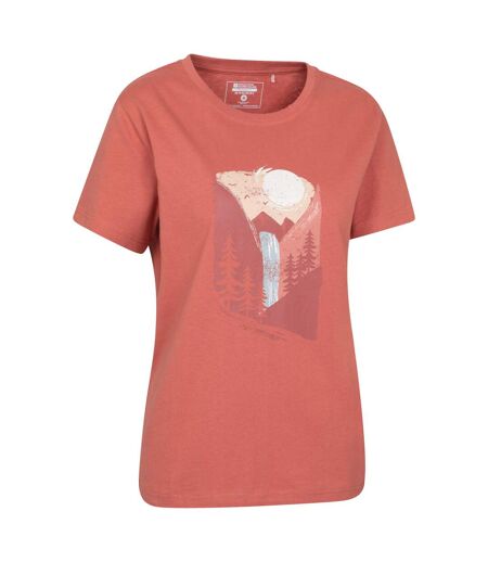 Womens/ladies waterfall relaxed fit t-shirt rust Mountain Warehouse