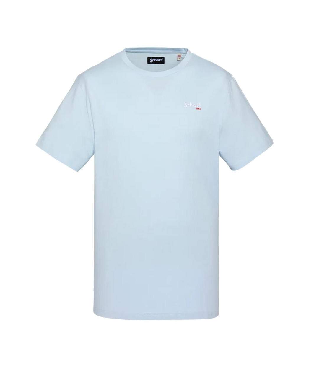 T-shirt bleu clair homme schott tscrew-1