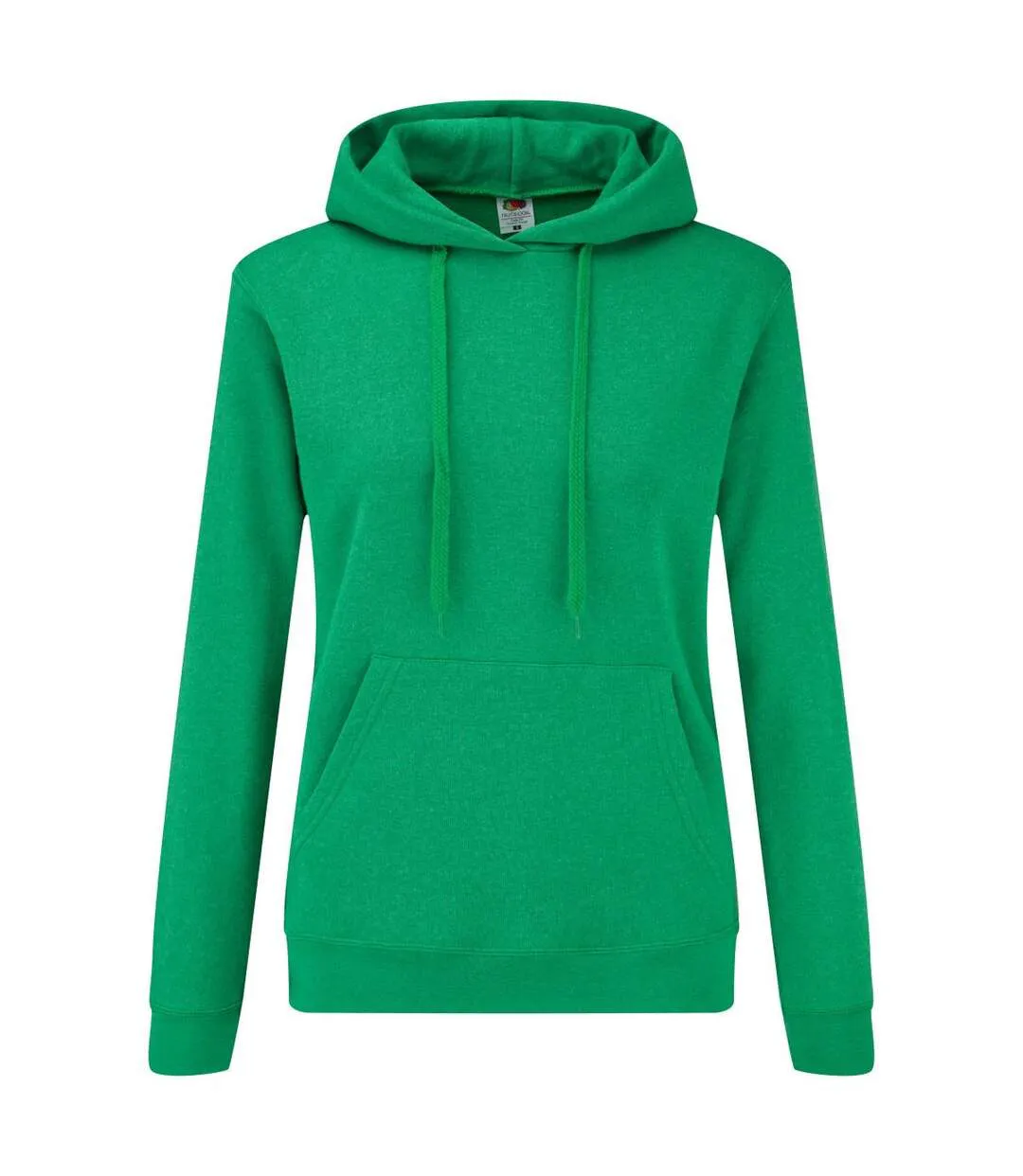 Sweat À Capuche Femme Vert Chiné Fruit Of The Loom-1