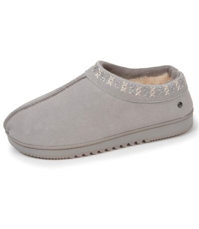 Isotoner Chaussons Bottillons femme dessus cuir, semelle confort
