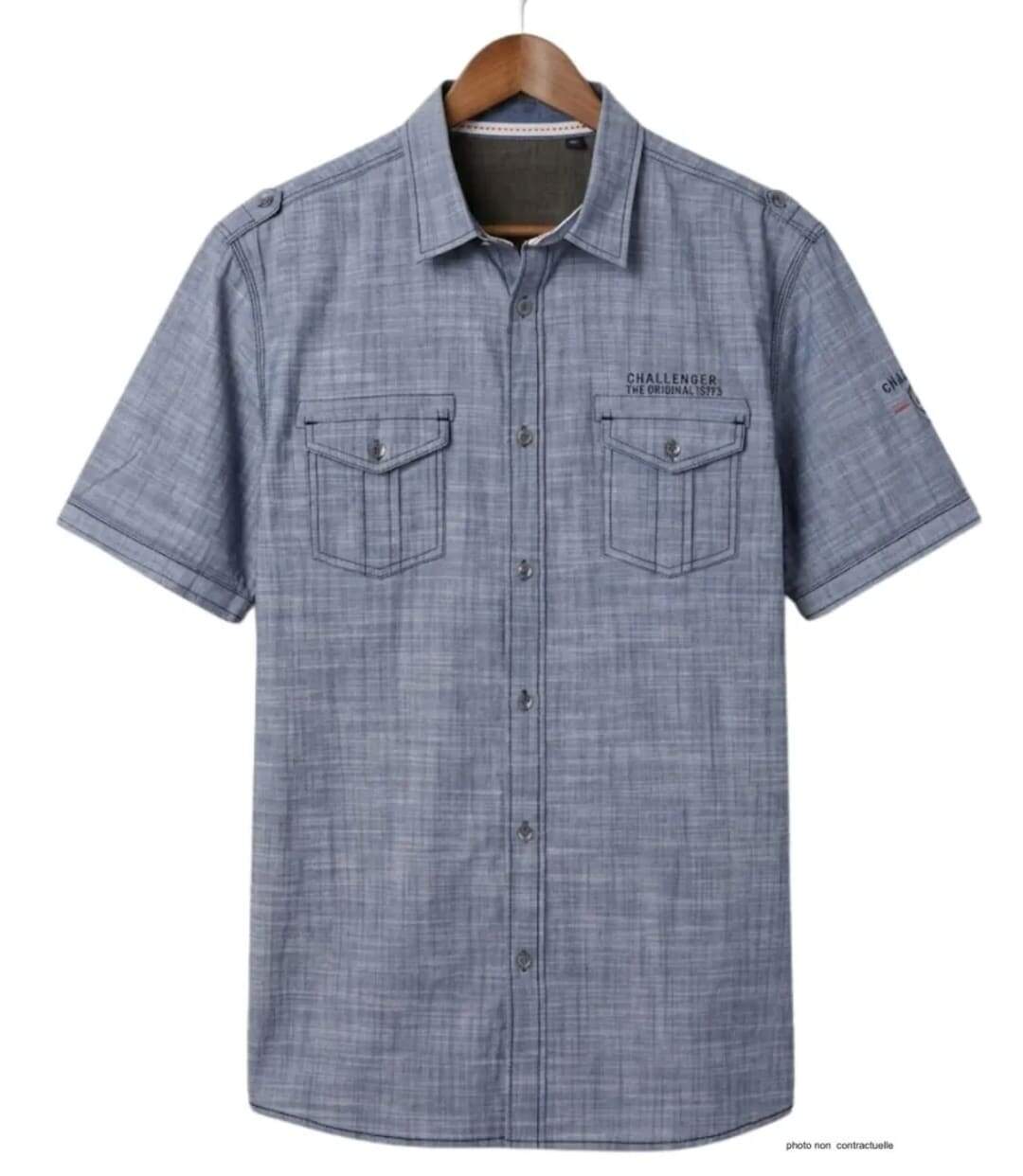 Chemisettes manches courtes CHALLENGER B3132A en coton texturé : le style baroudeur chic au confort absolu-2