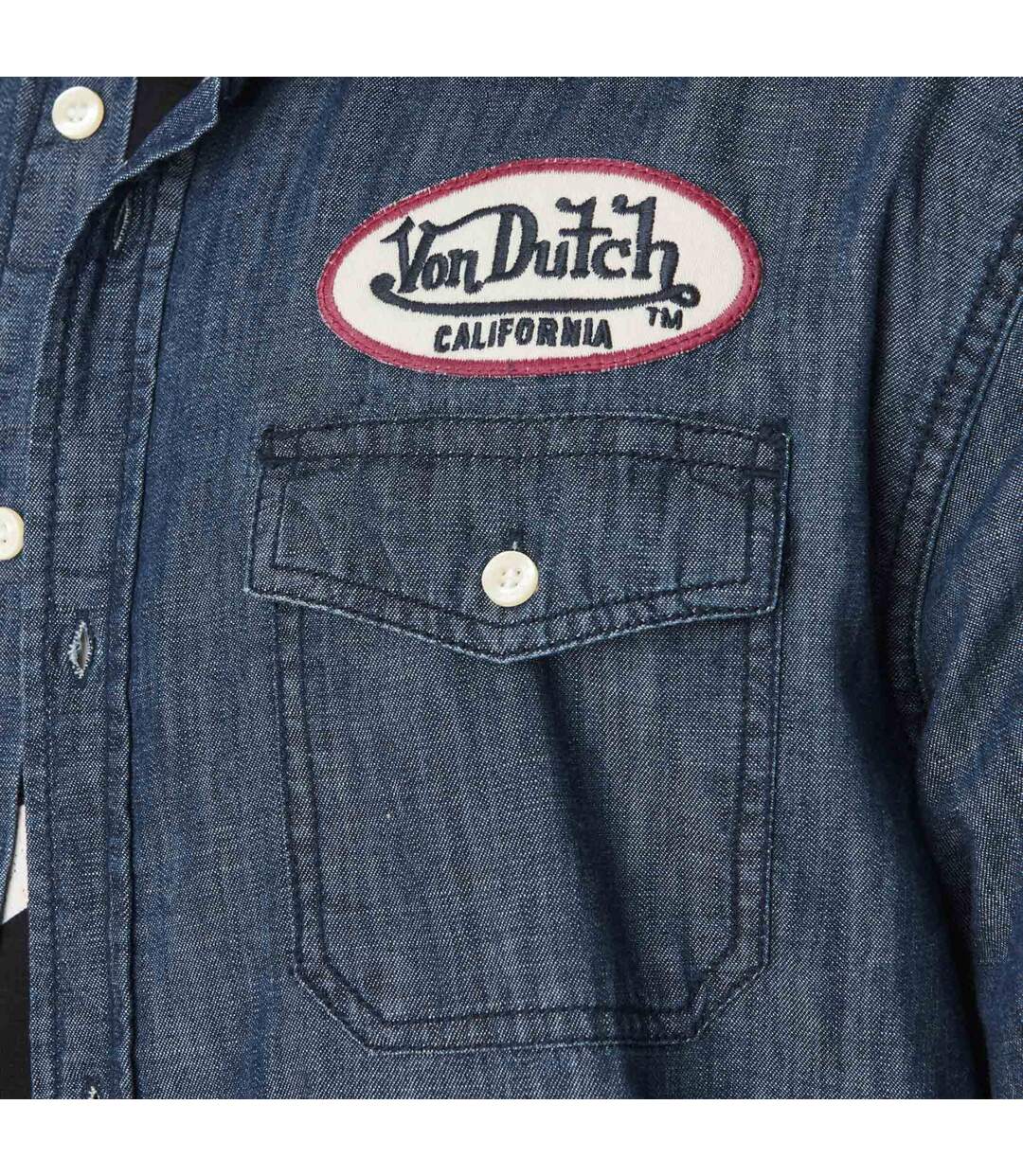 Chemise homme chambray avec print et badges Speed Vondutch-2