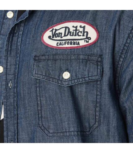 Chemise homme chambray avec print et badges Speed Vondutch