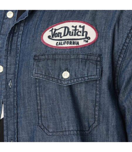 Chemise homme chambray avec print et badges Speed Vondutch