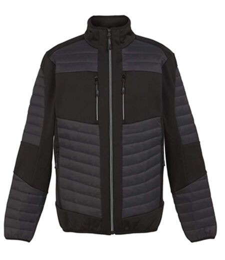 Veste softshell bicolore - RGA563 - gris foncé et noir