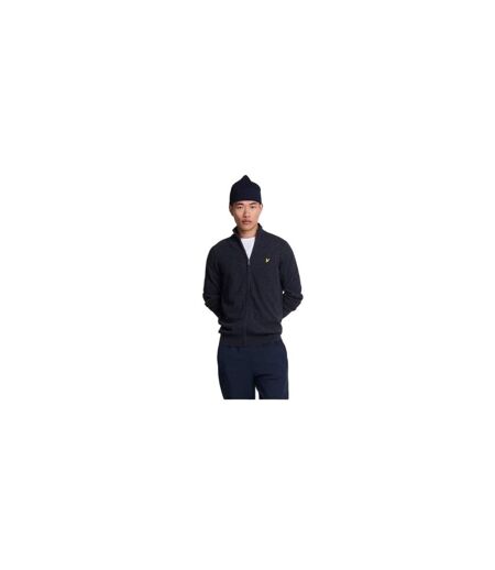 Veste Unie À Col Montant Côtelé Homme Bleu Marine Chiné Lyle & Scott