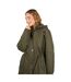 Parka Motif/style Zippé Femme Vert Kaki Brave Soul-3