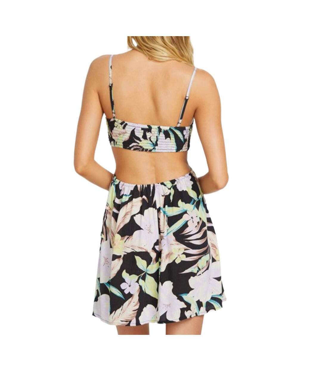 Robe noir à fleurs femme billabong true desire mini-2