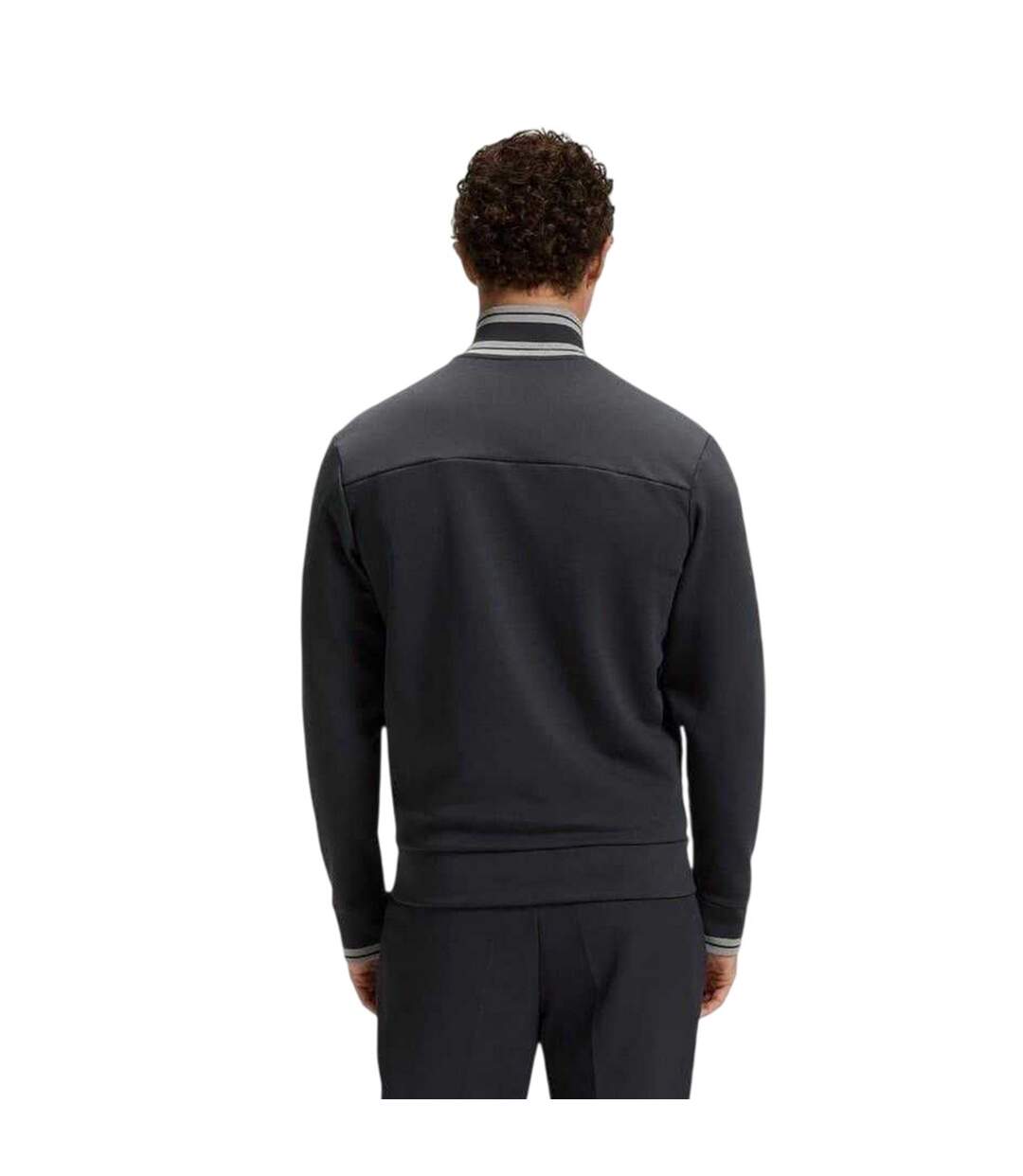 Mens Embroidered Logo Regular Long-sleeved Track Jacket Dark Blue Boss-3
