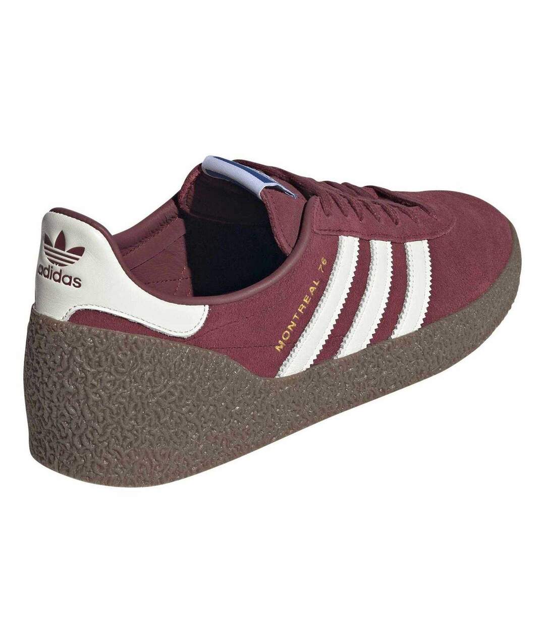 Baskets Basses En Toile Montreal 3 Bandes Homme Bordeaux Foncé Adidas-2