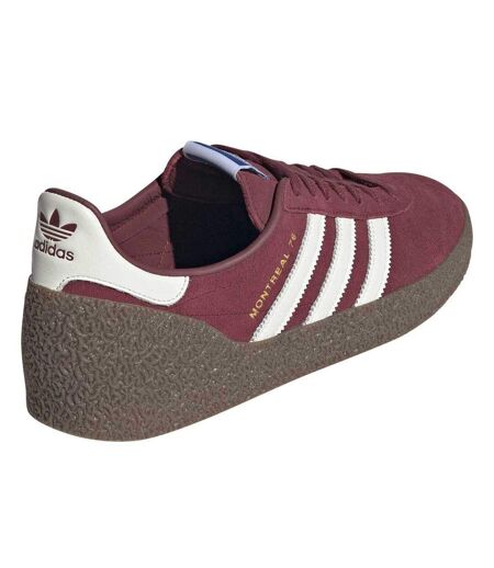 Baskets Basses En Toile Montreal 3 Bandes Homme Bordeaux Foncé Adidas