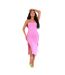 Robe Mi-longue Femme Rose Missy Empire-2