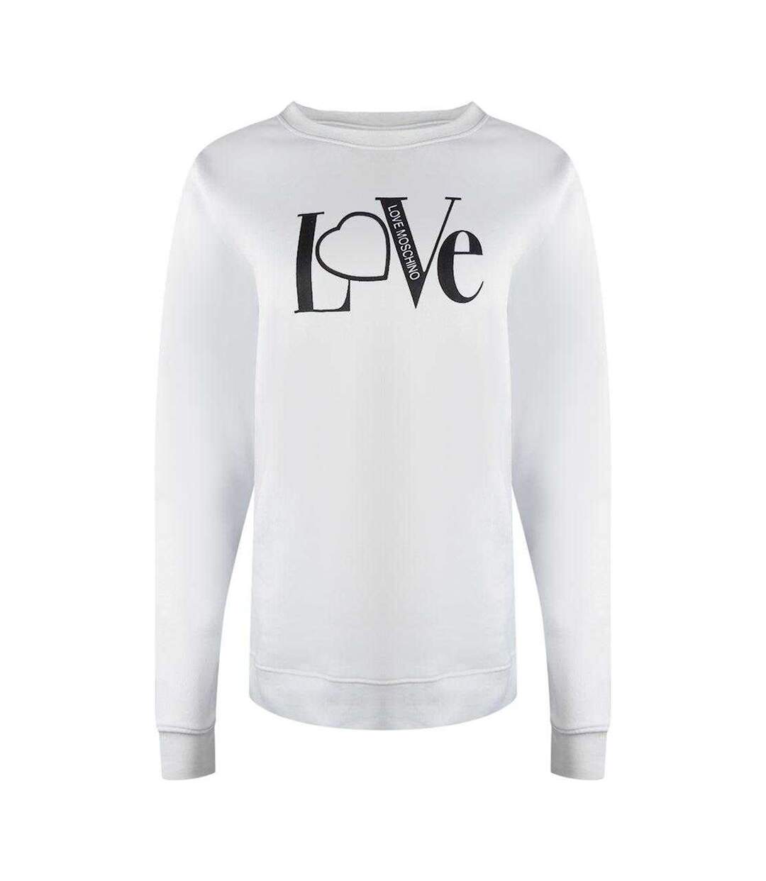 Womens/ladies Love Logo Long-sleeved Sweatshirt White Love Moschino-1