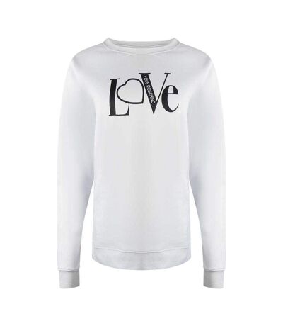 Womens/ladies Love Logo Long-sleeved Sweatshirt White Love Moschino