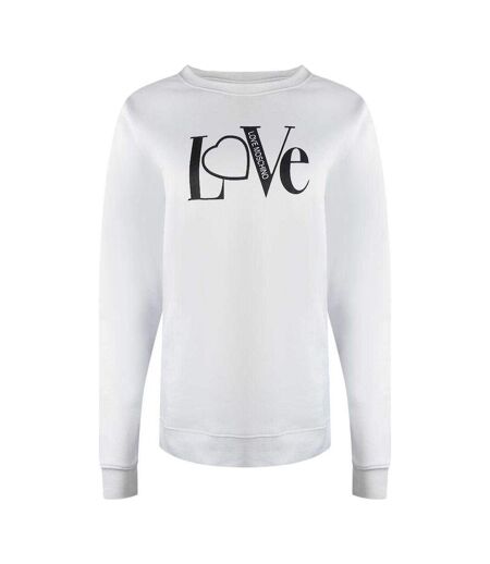 Womens/ladies Love Logo Long-sleeved Sweatshirt White Love Moschino