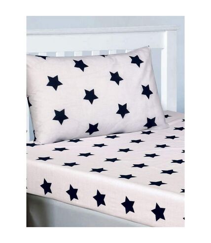 Ensemble drap-housse bleu marine / blanc Bedding & Beyond Bedding & Beyond