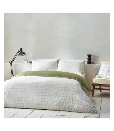 Yard Howarth Reversible Checked Duvet Set (Moss/Natural) - UTRV3225