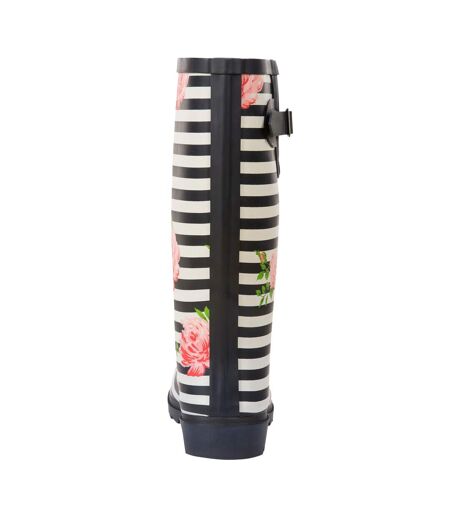 Bottes De Pluie Elena Femme Bleu Marine Blanc Rose Trespass