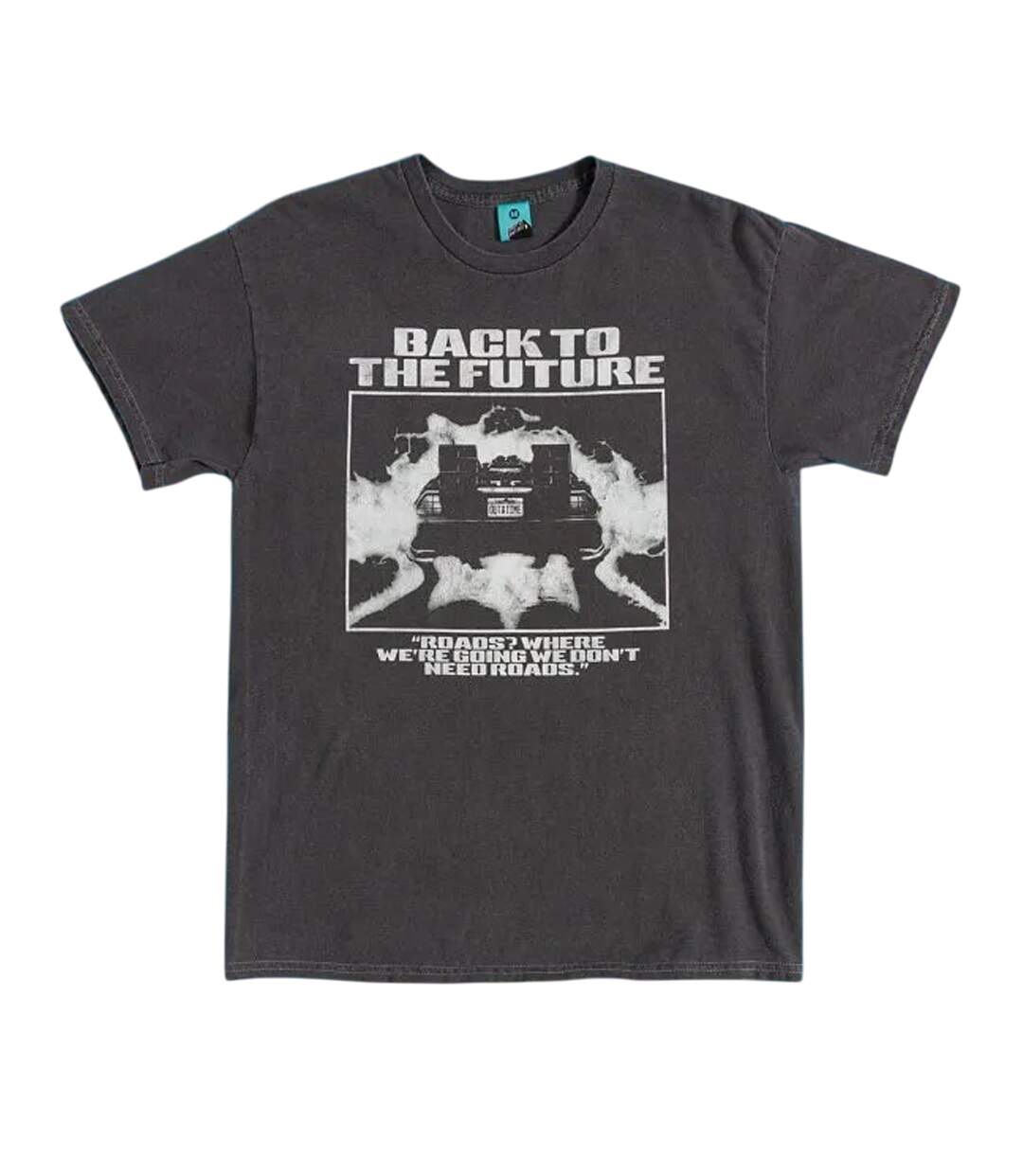 T-shirt Motif/style Rétro We Dont Need Roads Adulte Noir Back To The Future-1