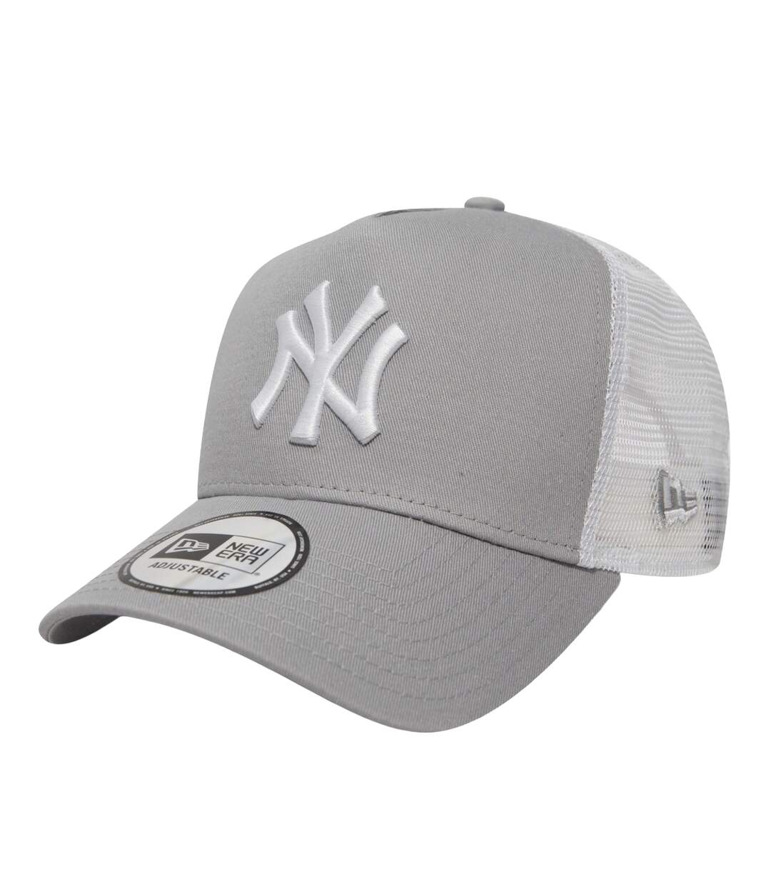 New York Yankees A Frame Trucker Cap Grey White New Era-1