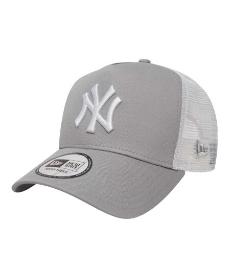 New York Yankees A Frame Trucker Cap Grey White New Era